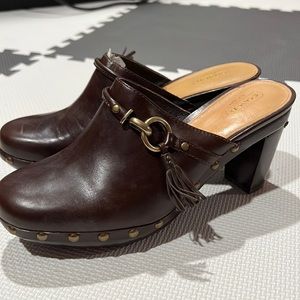 Coach Leather Platform Mules - never worn!